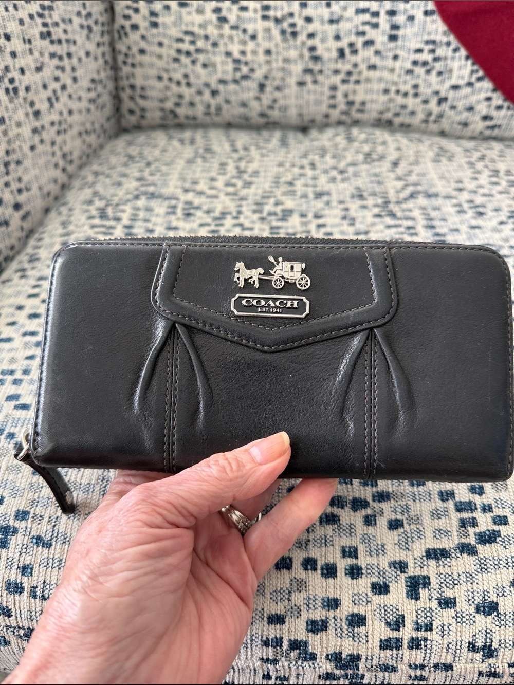 Coach Black Pebbled Leather Tote with Gold Hardware - Picture 11 of 11
